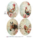 A4 LPP French Farm Cameos Rice Paper Le Petit Paris LPP614 - Decoupage Central