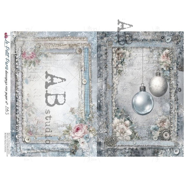 A4 LPP Frosted Keepsake Frames Paper Le Petit Paris 283 - Decoupage Central