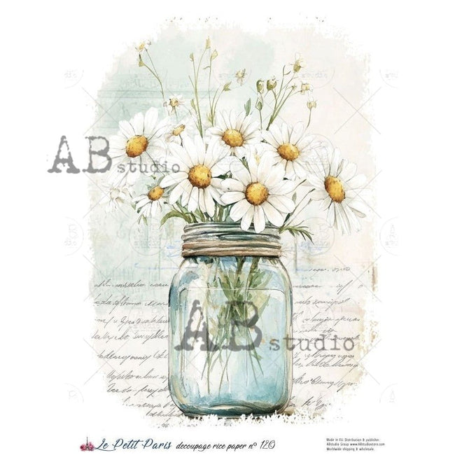 A4 LPP Mason Jar Memories Paper Le Petit Paris 120 - Decoupage Central