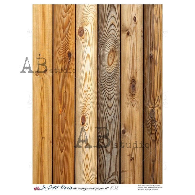 A4 LPP Rustic Wood Planks Paper Le Petit Paris 252 - Decoupage Central