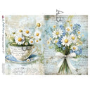 A4 LPP Sweet Chamomile and Blue China Paper Le Petit Paris 121 - Decoupage Central