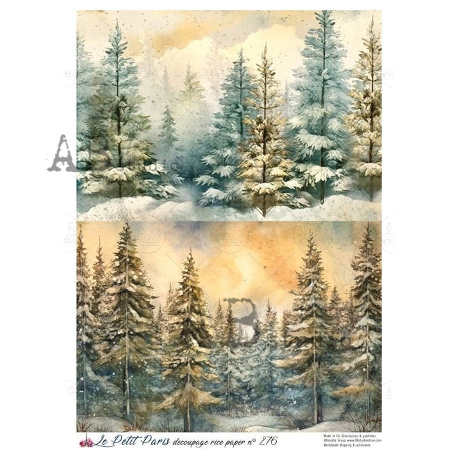 A4 LPP Twilight Pines Duo Paper Le Petit Paris 276 - Decoupage Central