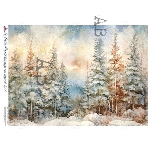 A4 LPP Winter Forest Whisper Paper Le Petit Paris 277 - Decoupage Central