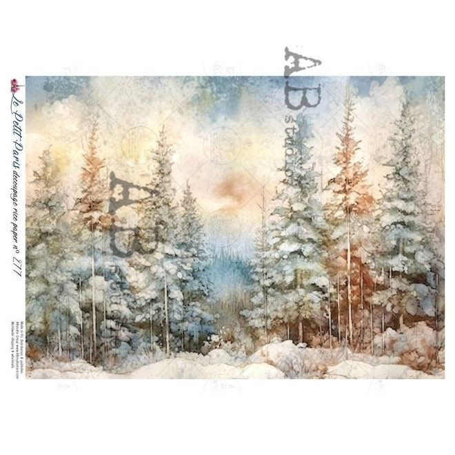 A4 LPP Winter Forest Whisper Paper Le Petit Paris 277 - Decoupage Central