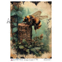 A4 LPP440 Bumblebee on the Stump Rice Paper - Decoupage Central