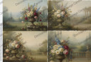 A4 Manor Garden Urn in the Mist Rice Paper DC953 - Decoupage Central