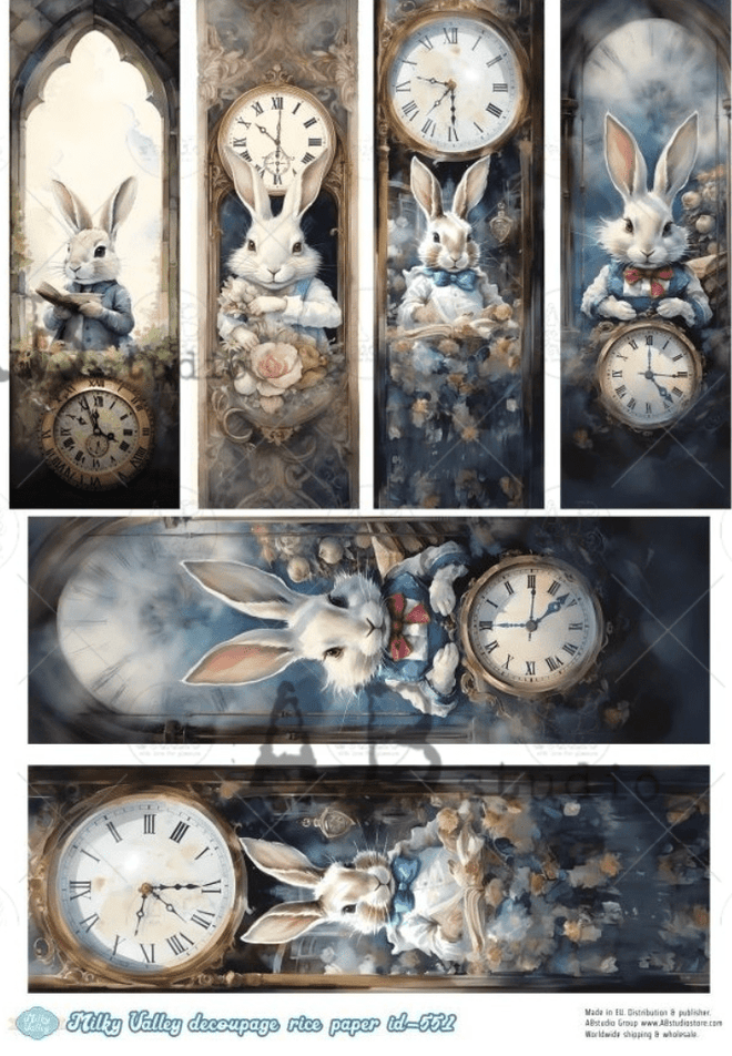 A4 March hare Multi Milky Valley ID551 - Decoupage Central