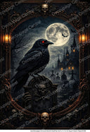 A4 Midnight Raven Graveyard Rice Paper DC998 - Decoupage Central