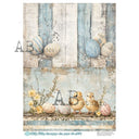 A4 Milky 1074 Blue Ticking Easter Chicks Duo - Decoupage Central