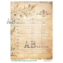 A4 Milky 887 Antique Ledger Page Rice Paper for Crafts - Decoupage Central
