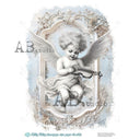 A4 Milky Angel with Violin Rice Paper for Decoupage AB Studios Millky 846 - Decoupage Central