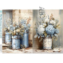 A4 Milky Valley 1145 Blue Hydrangea Market Buckets - Decoupage Central