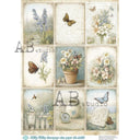 A4 Milky Valley 1158 Vintage Garden Tile Collection - Decoupage Central