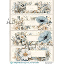 A4 Milky Valley ID 1129 Botanical Label Strips - Decoupage Central