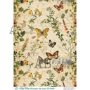 A4 Milky Valley ID 1208 Wildflower Butterfly Field - Decoupage Central
