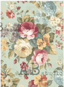 A4 Milky Valley Mint Green Cottage Rose ID159 - Decoupage Central