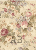 A4 Milky Valley Old Cream Cottage Rose ID170 - Decoupage Central