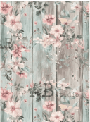 A4 Milky Valley Pink Floral Beadboard ID7 - Decoupage Central