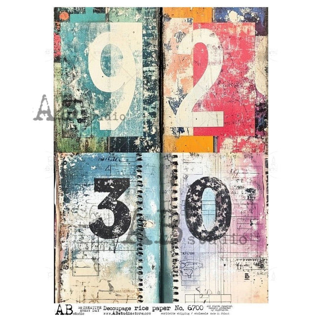 A4 Modern Numbers: Bold Edition AB Studios 6700 - Decoupage Central