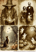 A4 Moonlit Mischief Quad Rice Paper DC736 - Decoupage Central