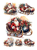A4 More Santas Rice Paper DC230 - Decoupage Central