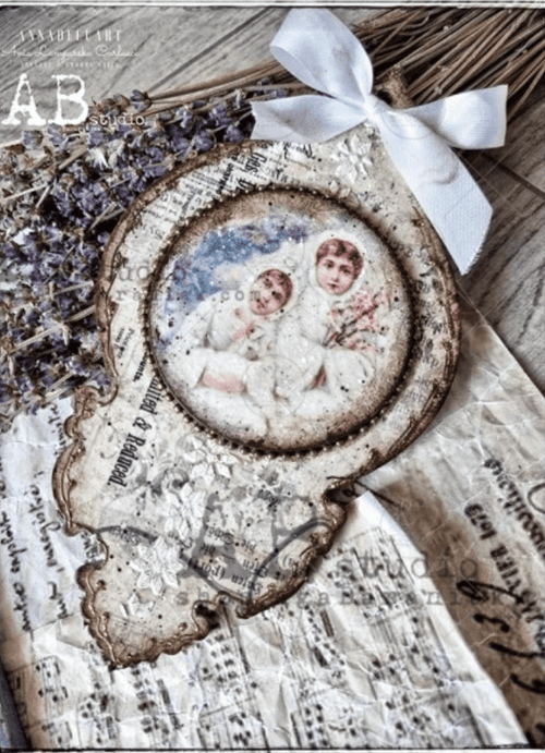 A4 More Shabby Christmas Crafts Rice Paper, AB Studios 0360 - Decoupage Central