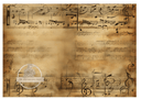 A4 Music in the Background Rice Paper DC177 - Decoupage Central
