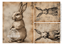 A4 News Bunnies Rice Paper DC 342 - Decoupage Central