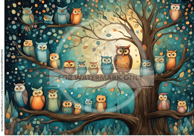 A4 Night Owls DC588 - Decoupage Central