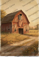 A4 Old Glory Barn Rice Paper DC951 - Decoupage Central