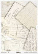 A4 Old Letters Background Decoupage Paper R0745 - Decoupage Central