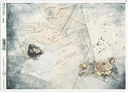 A4 Old Letters Floral Background Decoupage Paper R1108 - Decoupage Central