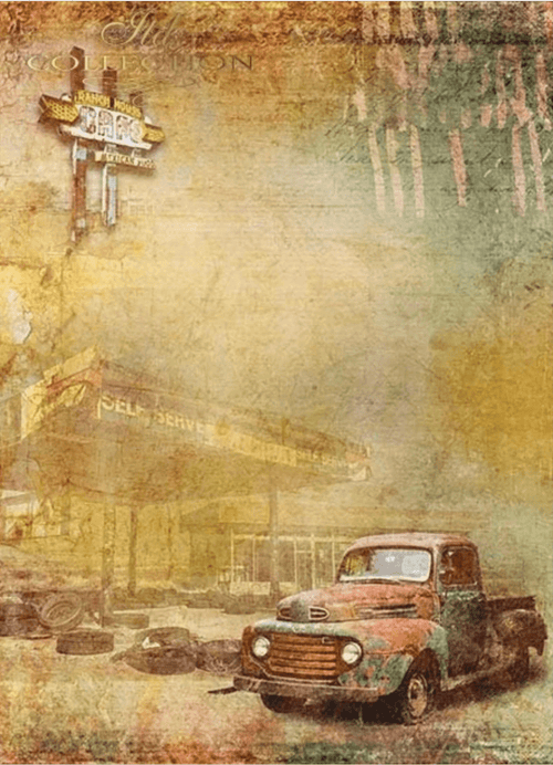 A4 Old Truck From ITD 1912 - Decoupage Central