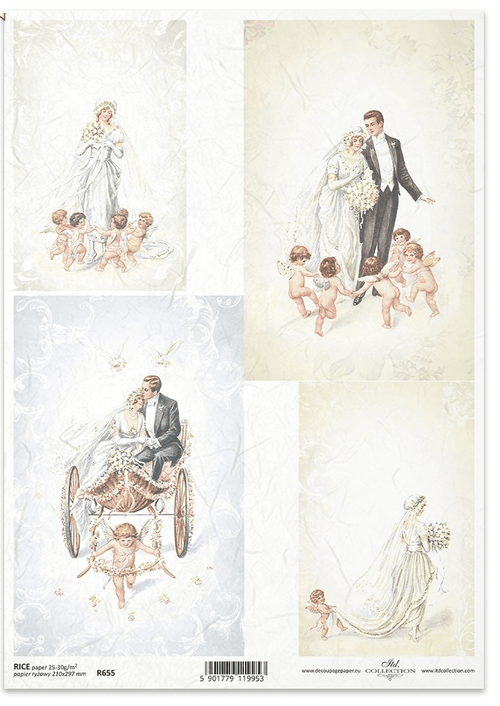 A4 Old World Wedding From ITD Collection R0655 - Decoupage Central