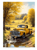 A4 Old Yellow Truck Duo Rice Paper DC394 - Decoupage Central