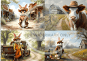 A4 Out West Easter Quad Rice Paper DC647 - Decoupage Central