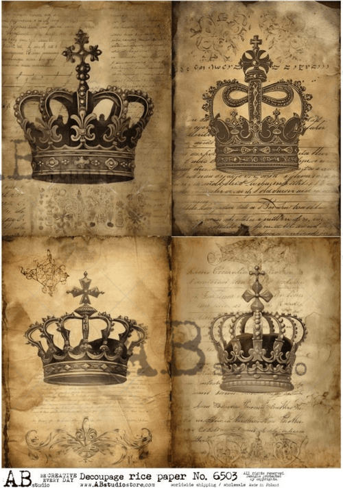 A4 Parchment Crown Quad AB Studios 6503 - Decoupage Central