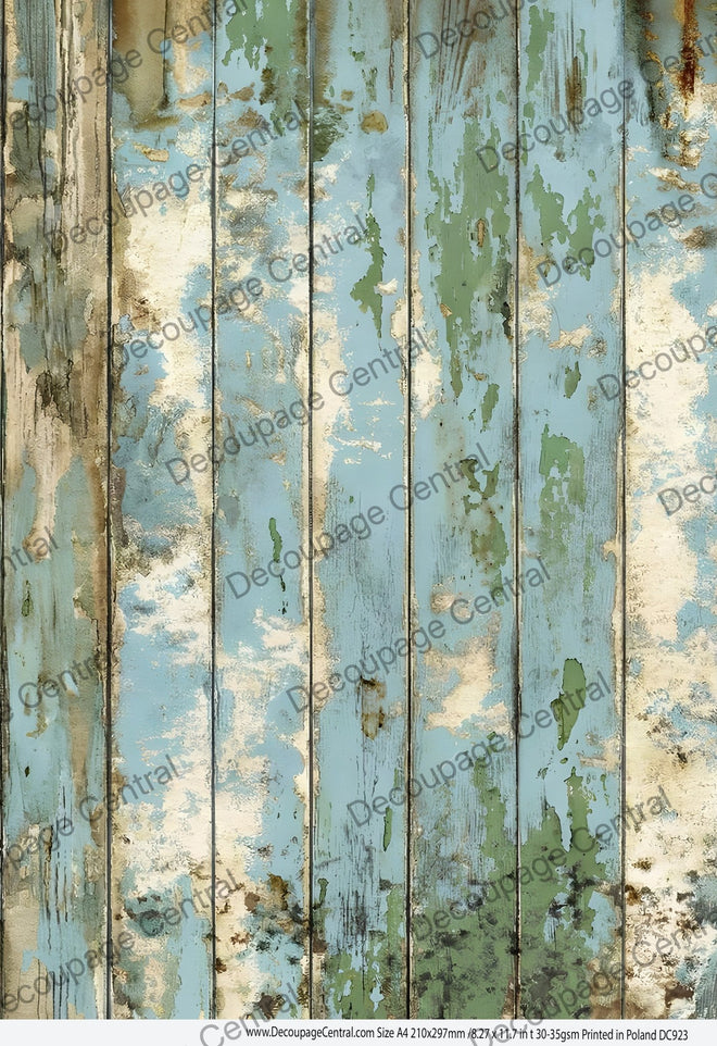 A4 Patina Cottage Planks Rice Paper DC923 - Decoupage Central