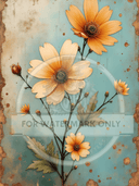 A4 Patina Flowers DC632 Rice Paper - Decoupage Central