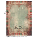 A4 Patina Plaid Rice Paper for Decoupage AB Studios 6121 - Decoupage Central
