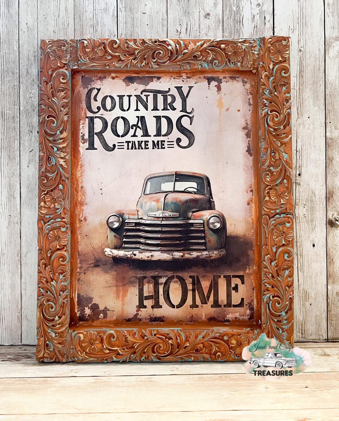 A4 Patina Truck Rice Paper DC658 - Decoupage Central