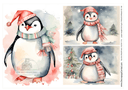 A4 Penguin Trio Rice Paper DC138 - Decoupage Central