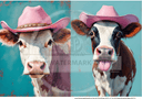 A4 Pink Hat Moo Crew Rice Paper DC715 - Decoupage Central