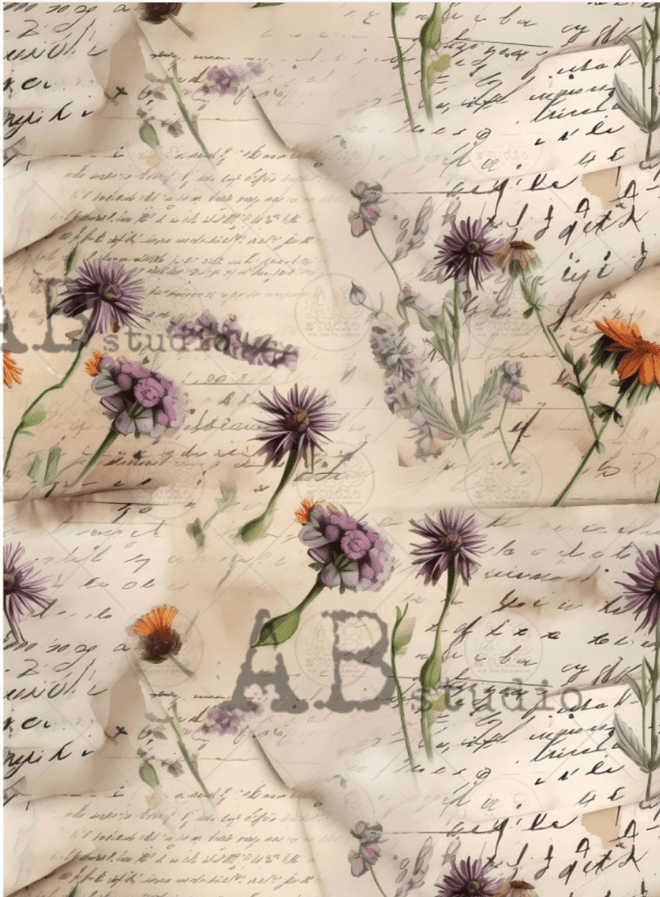 A4 Pressed Flowers Milky Valley ID11 - Decoupage Central