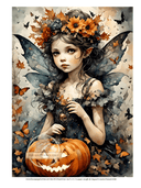 A4 Pumpkin Fairy Rice Paper DC481 - Decoupage Central
