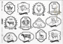 A4 R1551 Happy Farm Labels Decoupage Paper - Decoupage Central