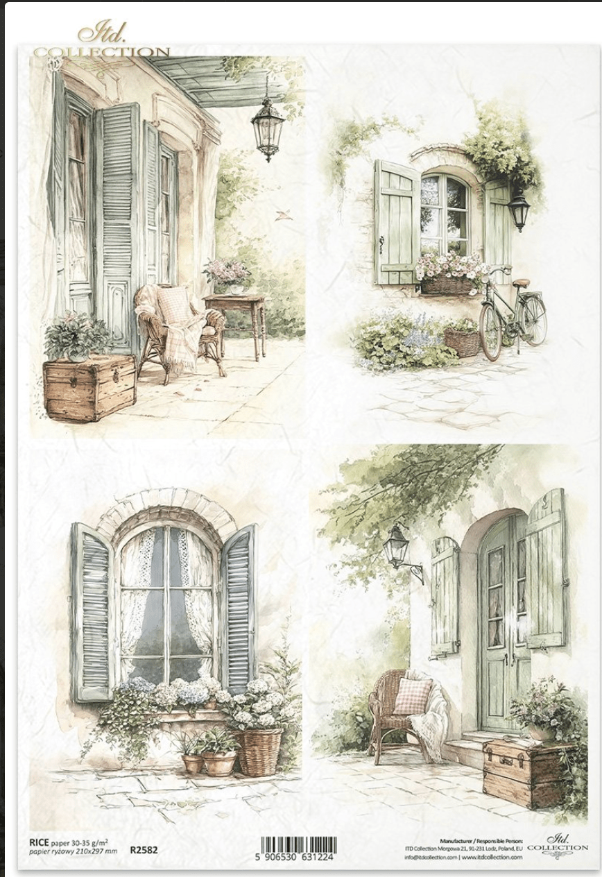 A4 R2582 The Cottage Windows Decoupage Paper – Decoupage Central