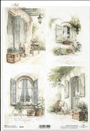 A4 R2582 The Cottage Windows Decoupage Paper - Decoupage Central