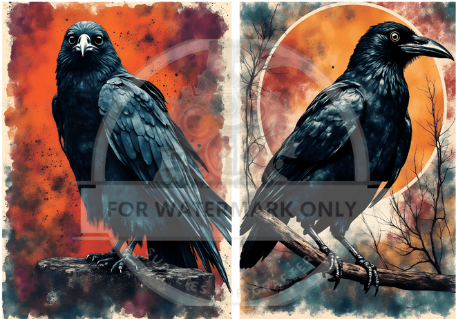 A4 Raven Watch Duo Rice Paper DC756 - Decoupage Central