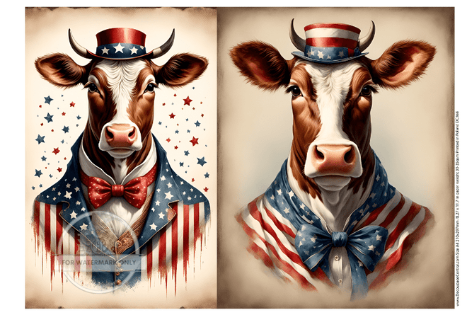 A4 Red White and Moo DC368 - Decoupage Central